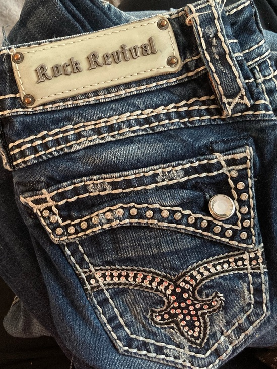 Rock Revival Denim - ROCK REVIVAL Johanna Dark Blue Rhinestone Skinny Jeans - Size 25